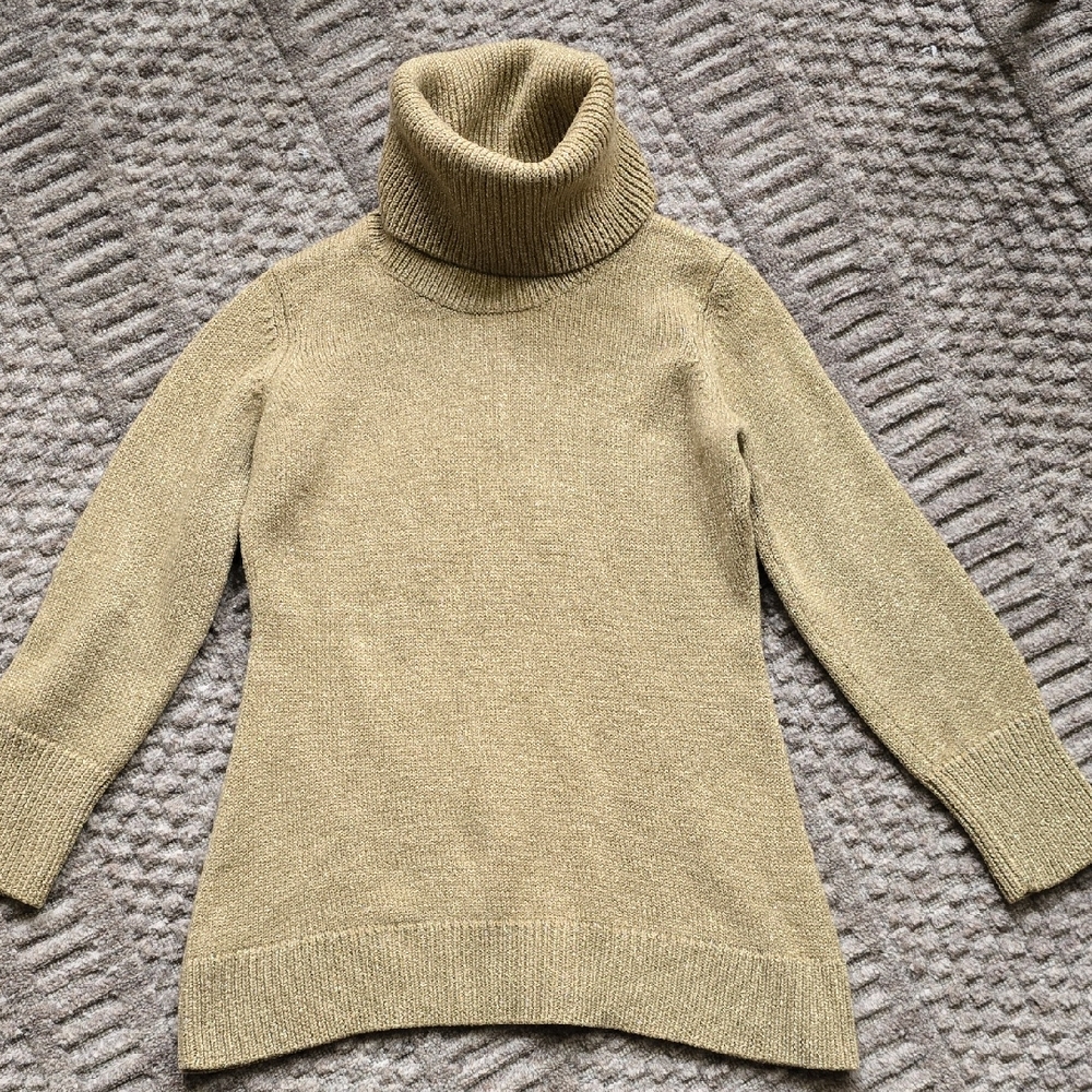 Ann Taylor Classic Tan Turtleneck Sweater